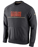 Men's Cleveland Browns Nike Championship Drive Gold Collection Hybrid Fleece Performance Sweatshirt Charcoal FengYun,baseball caps,new era cap wholesale,wholesale hats